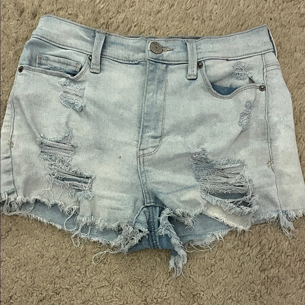 Mudd Light Blue Distressed Jean Shorts